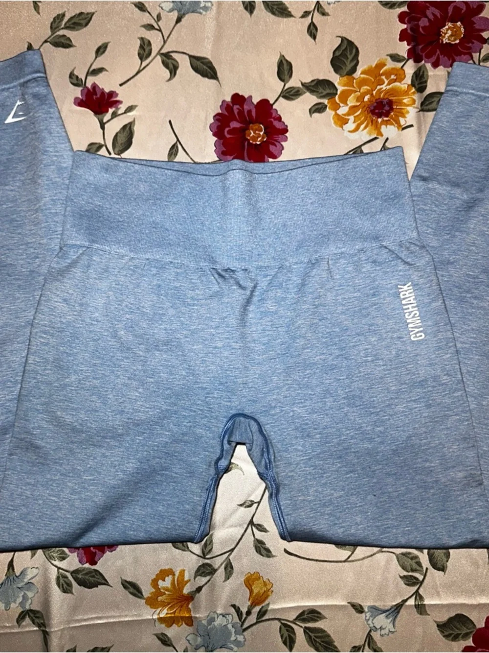GYMSHARK ADAPT MARL SEAMLESS SET SPORTS BRA & LEGGING LIGHT BLUE SIZE LARGE - Picture 6 of 6